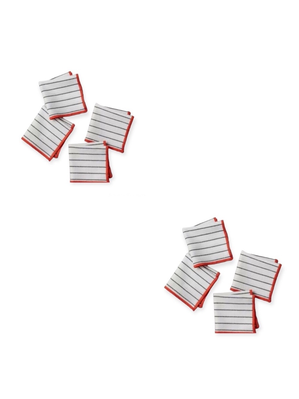 Hearth & Hand Mini Stitched Border Thin Stripe Napkin Set 4 piece Bundle of 2